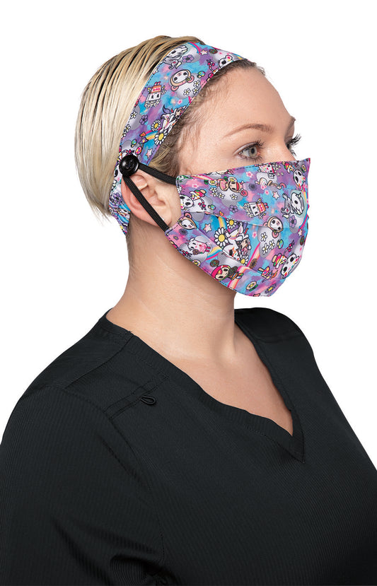 tokidoki A163 Fashion Mask + Headband Set Over the Rainbow