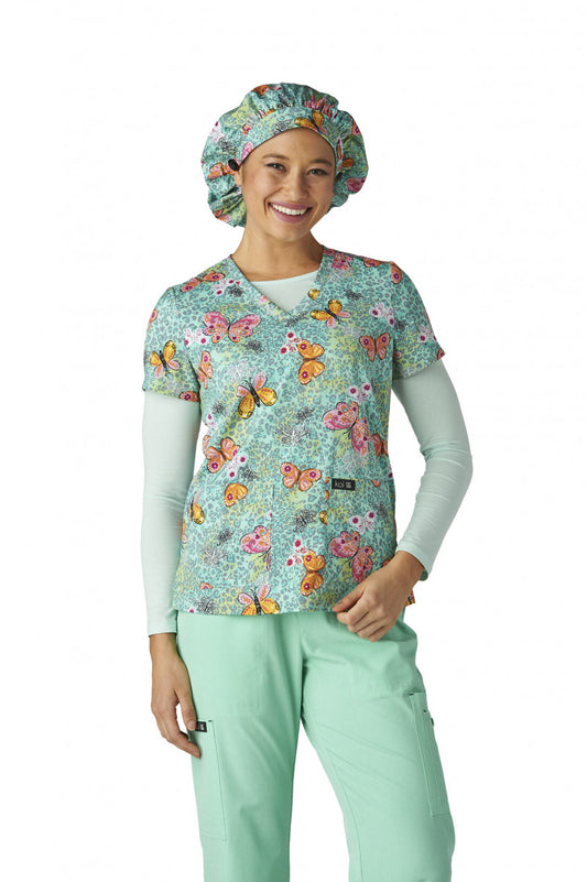 Essentials A174PR Bouffant Scrub Cap Wild Butterflies