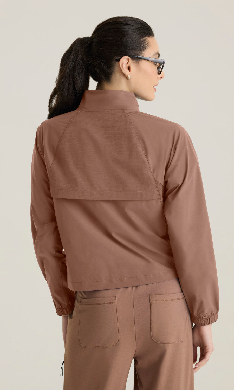 Grey's Anatomy Knits GRSJ940 Crystal Jacket Brownstone - back