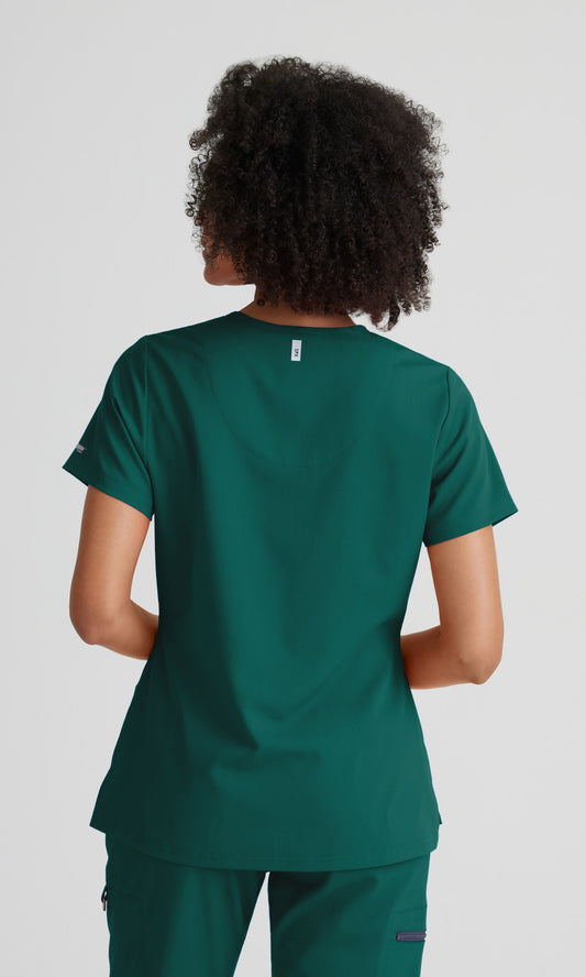 Grey's Anatomy Stretch GVST028 Bree Scrub Top Hunter Green