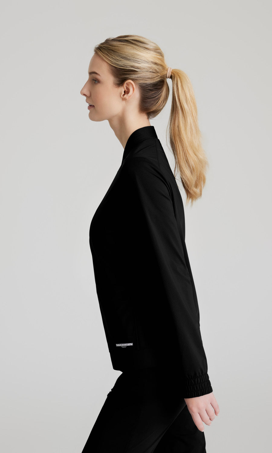 Skechers Slip-Ins Knits SKW919 Contour Knit Scrub Jacket Black