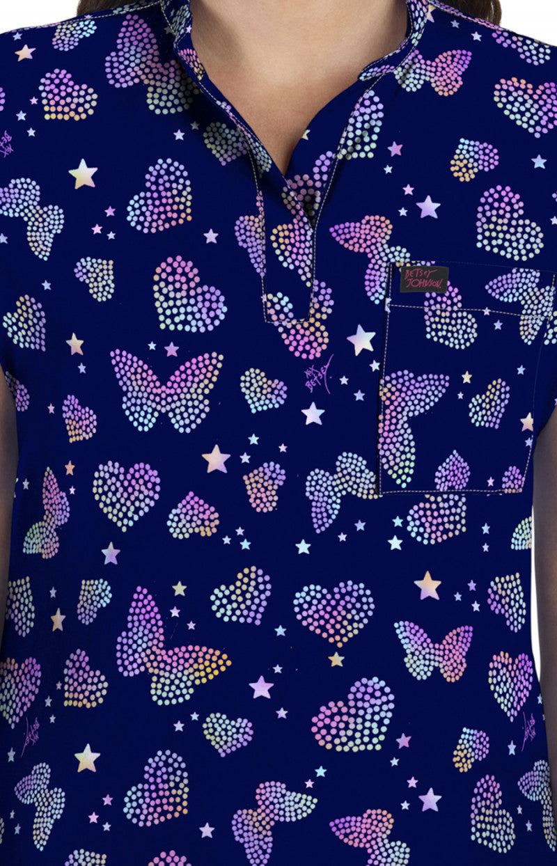 Betsey Johnson B136PR Ari Top Butterfly Aura Navy