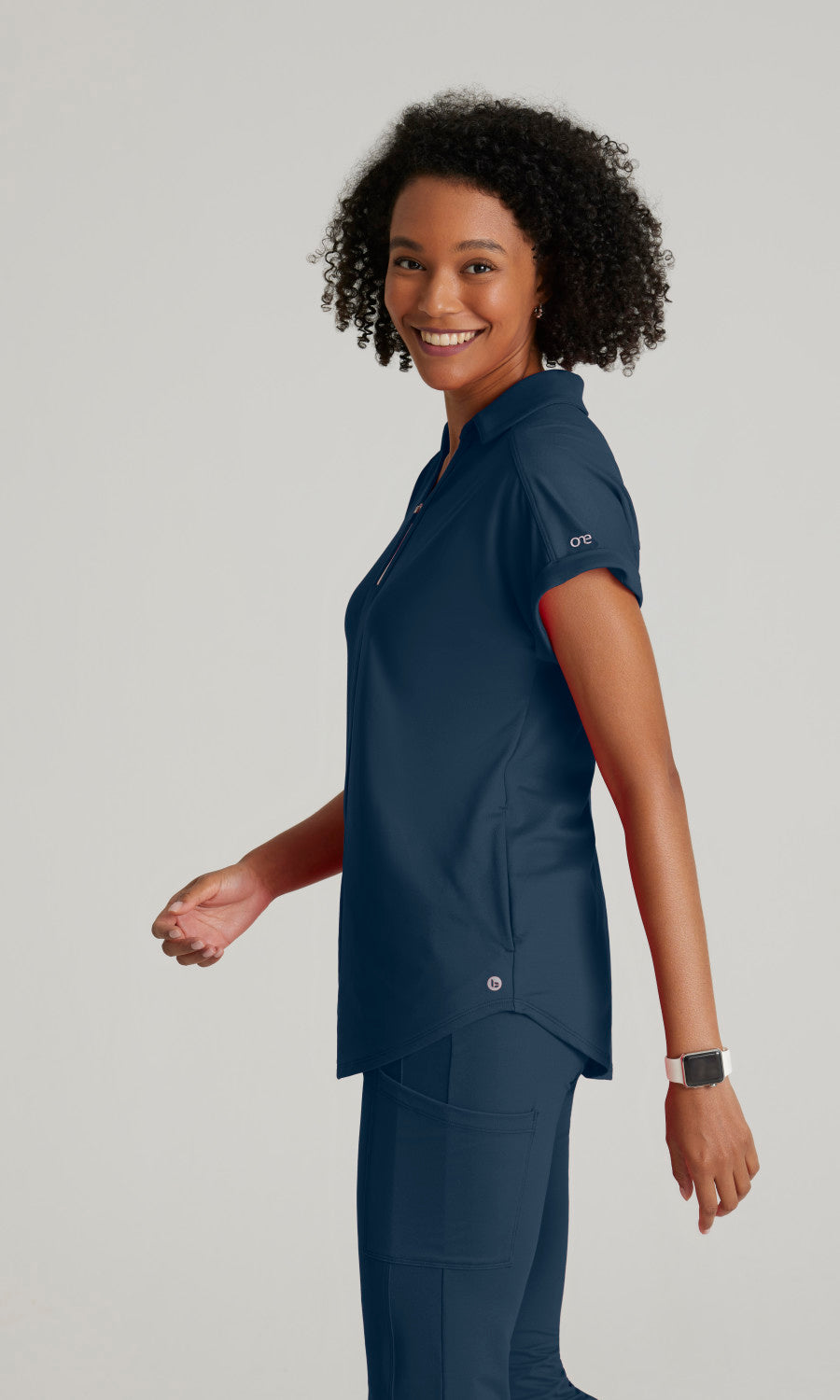 Barco One Performance Knits BOT210 Engage Knit Scrub Top Steel