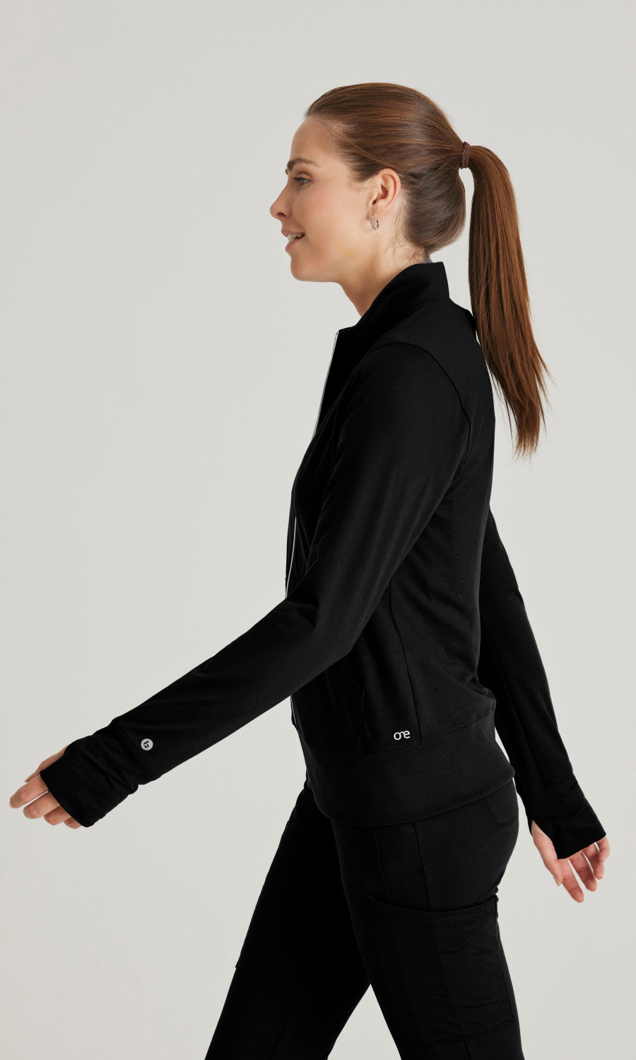 Barco One Performance Knits BOW896 Arena Knit Scrub Jacket Jacket Black