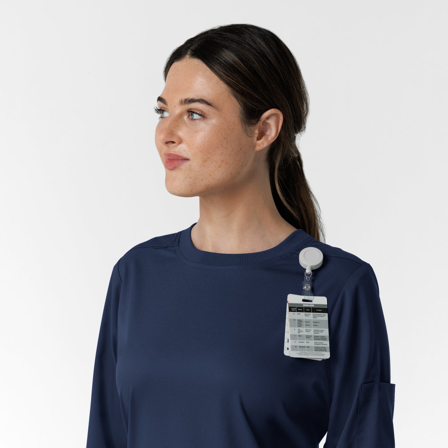 Boundless 6551 Women's Classic Long Sleeve Scrub Tee Navy