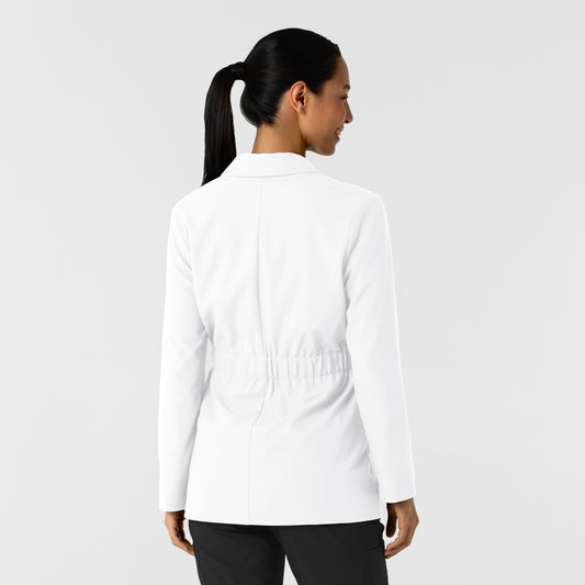 Layers 8166 Women's Blazer Short Lab Coat White