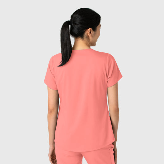 Boundless 6251 Women's 2-Pocket V-Neck Scrub Top Paradise Pink