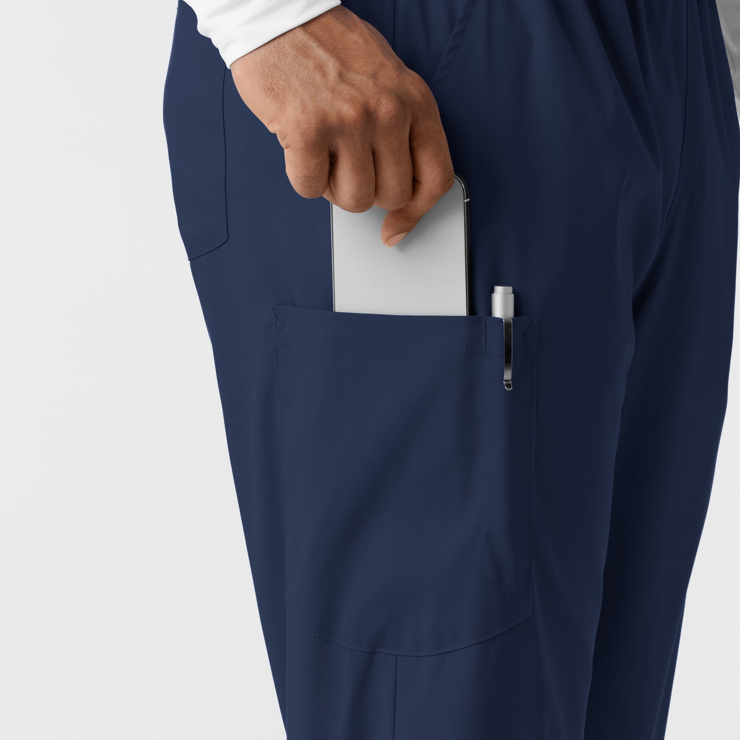 Boundless 5051 Unisex Straight Leg Scrub Pants Navy Model Image Alternate | Wink