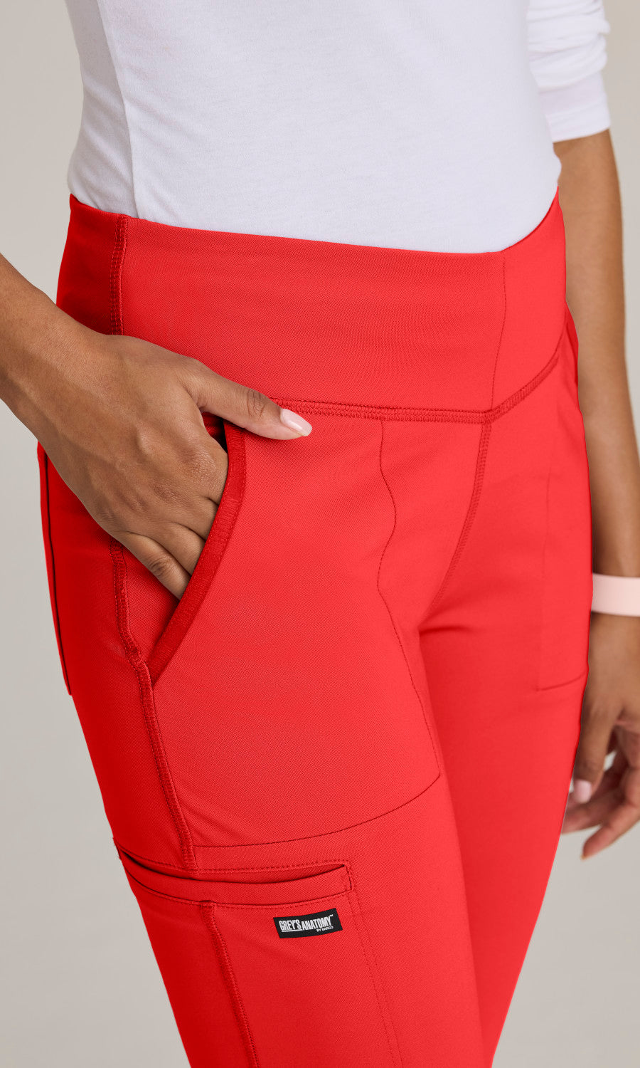 Grey's Anatomy Knits GRSP684 Swift Knit Pant Radiant Coral - detail