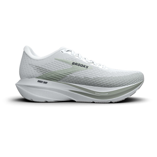Brooks Men's Ghost Amp White/StormGrey/Navy