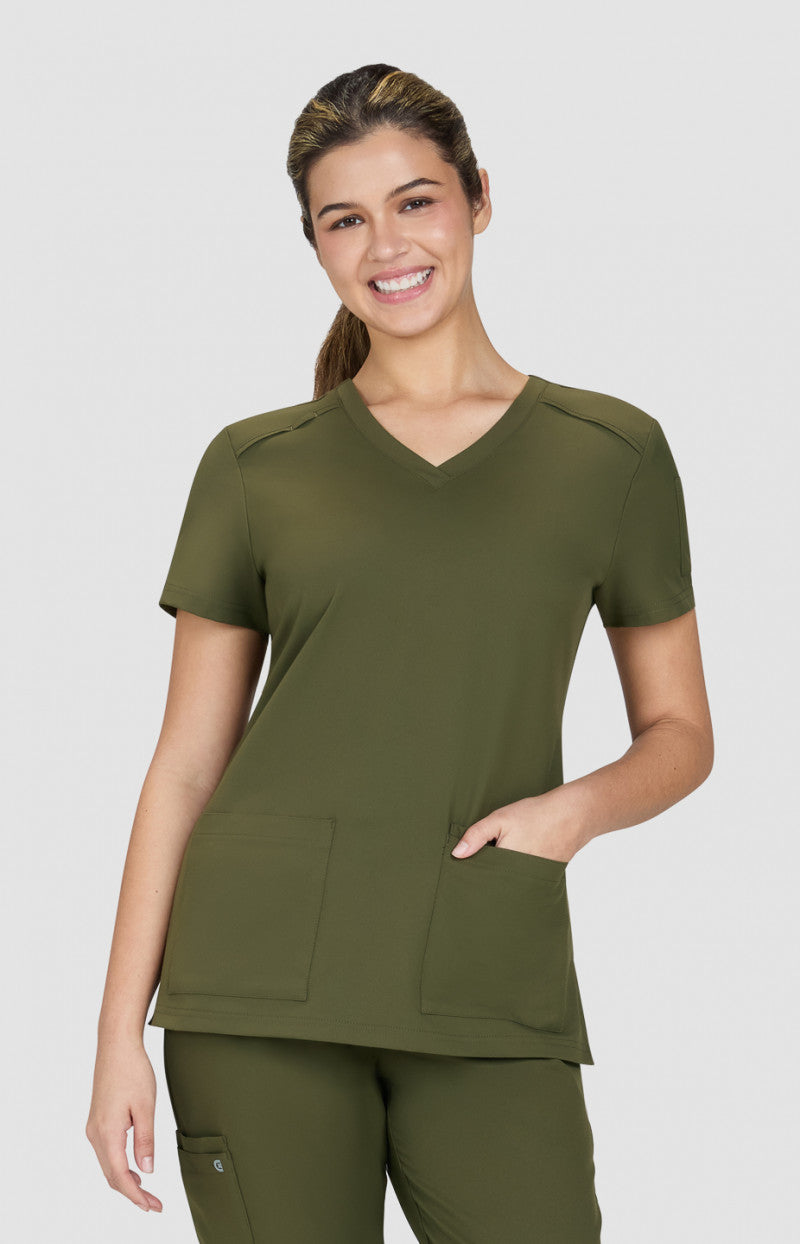 Cureology x koi Cardi Women's 3-Pocket V-Neck Scrub Top