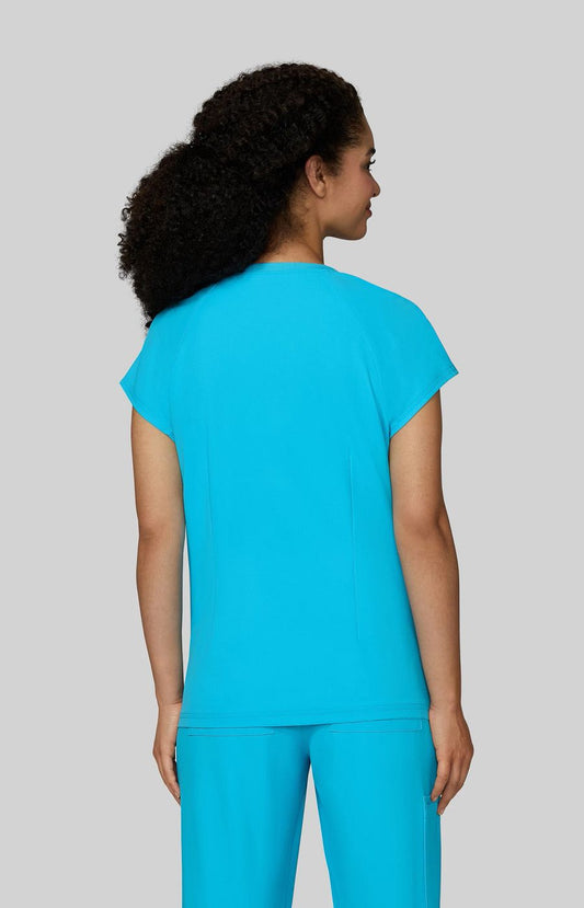 Cureology Reese Women's 2-Pocket Scrub Top Electric Blue