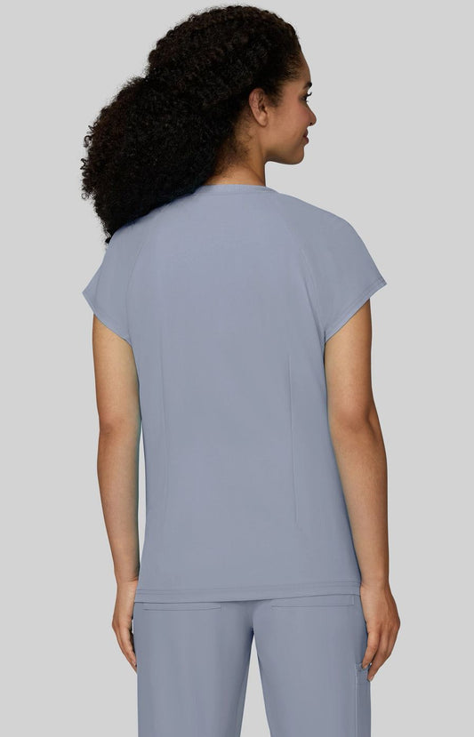 Cureology Reese Women's 2-Pocket Scrub Top Platinum Grey