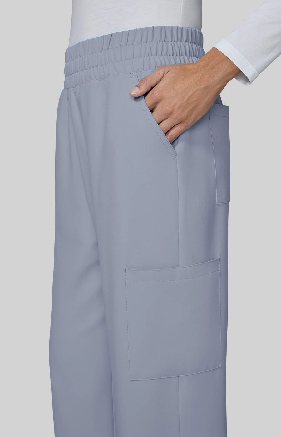 Cureology Saylor Women's 8-Pocket Pant Platinum Grey