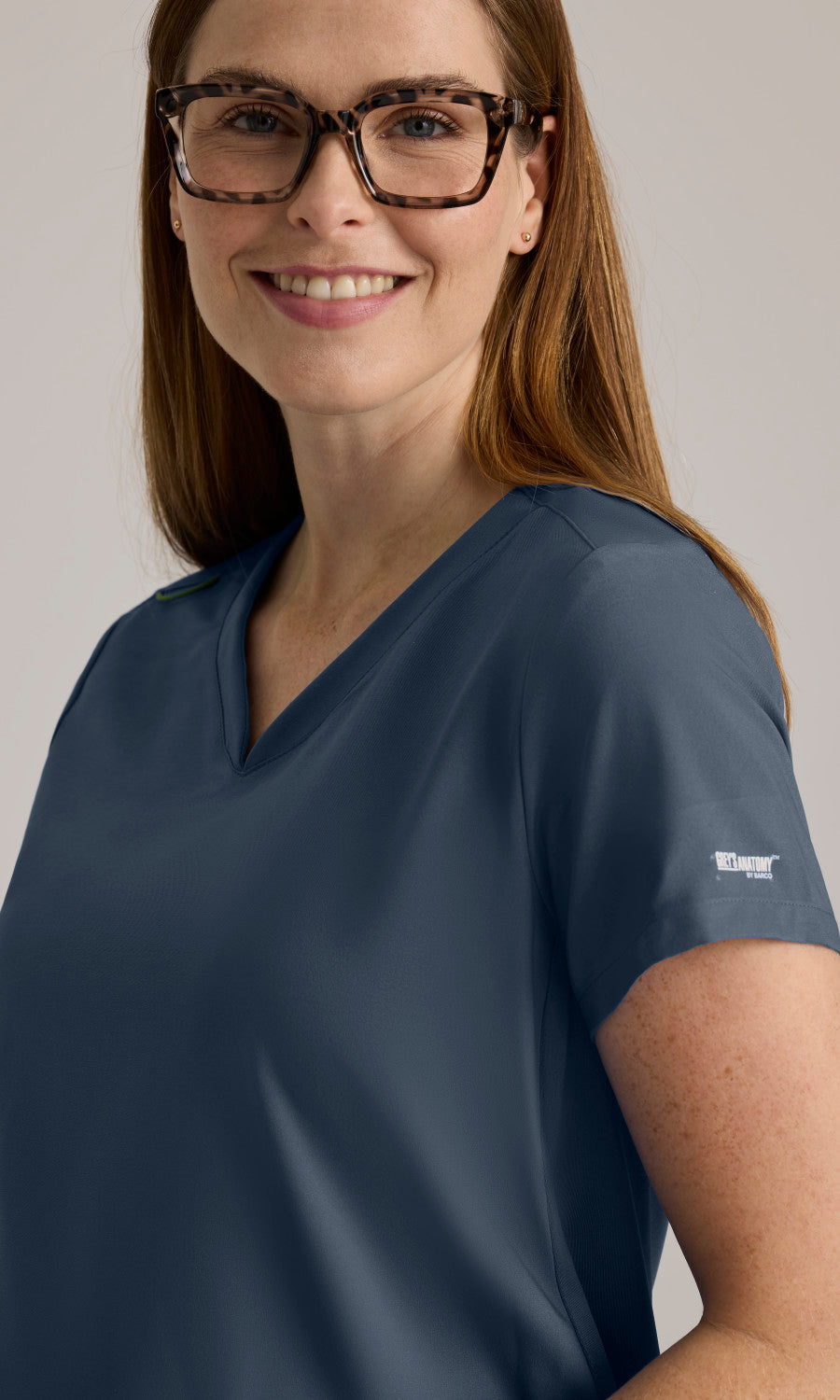 Grey's Anatomy Evolve GSST262 Promise Maternity Scrub Top Steel