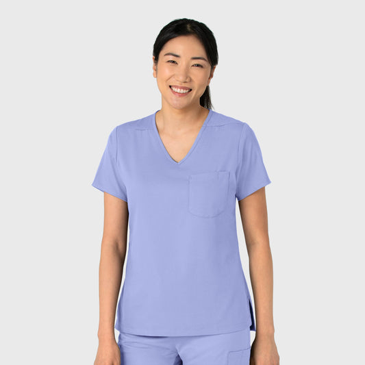 Boundless 6151 Tuck-In Scrub Top Ceil Blue Model Image Right Side | Wink