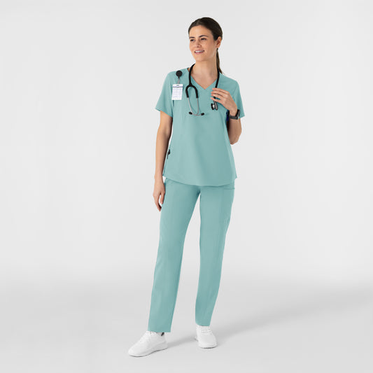 RENEW 6254 Women's V-Neck Scrub Top Coastal Blue