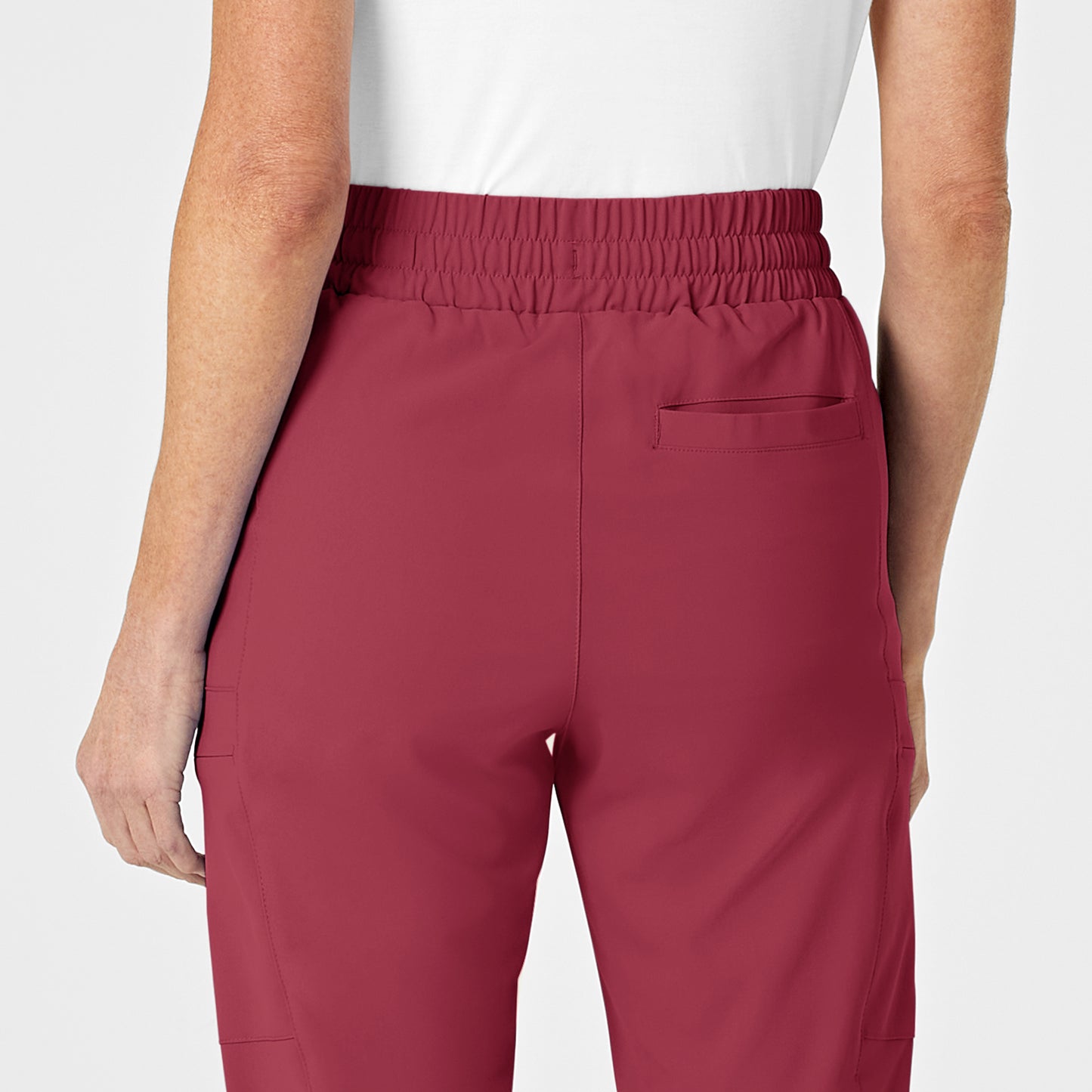 RENEW 5334 Women's High Waist Slim Leg Scrub Pants Ruby