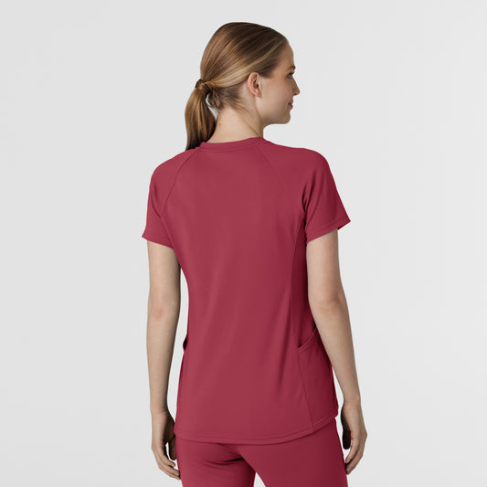 RENEW Knit 6259 Women's Flex-n-Reach V-Neck Raglan Scrub Top Ruby