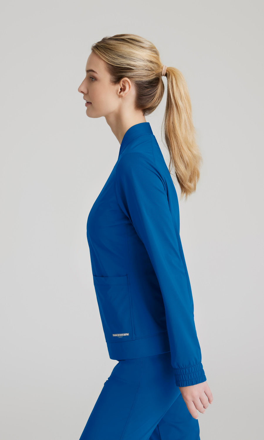 Skechers Slip-Ins Knits SKW919 Contour Knit Scrub Jacket New Royal