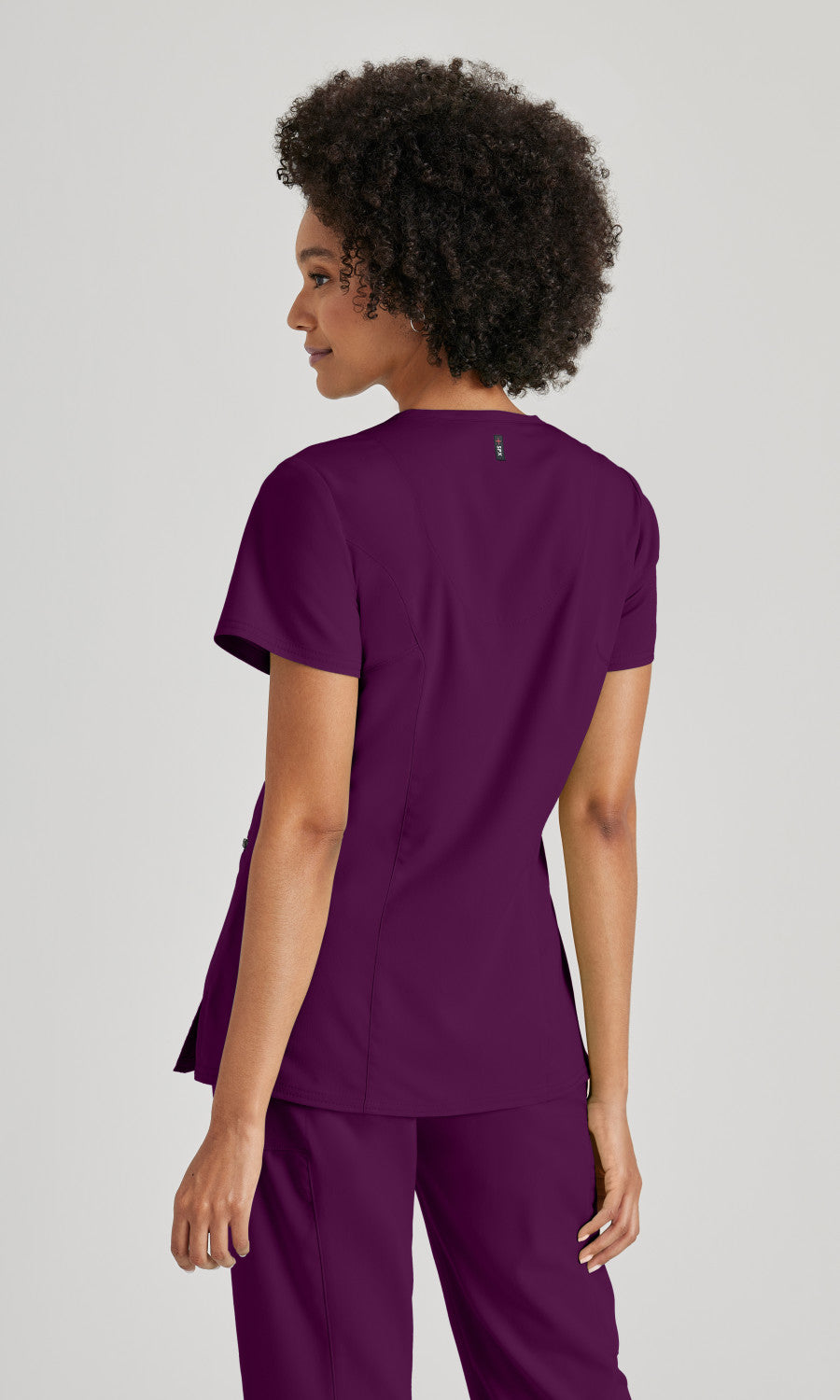 Grey's Anatomy Stretch GRST001 Kim Scrub Top Wine
