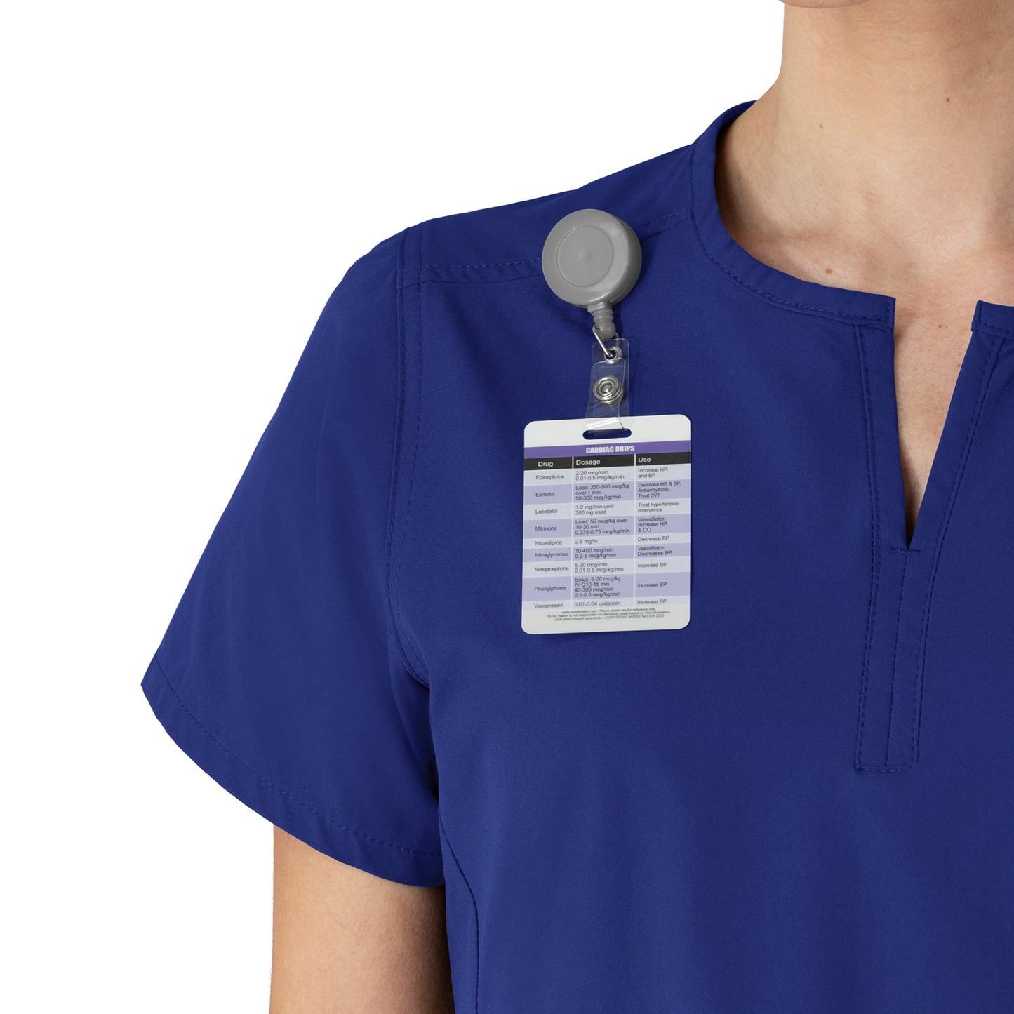 Force Essentials C12213 Women's Notch Neck Tunic Scrub Top Galaxy Blue