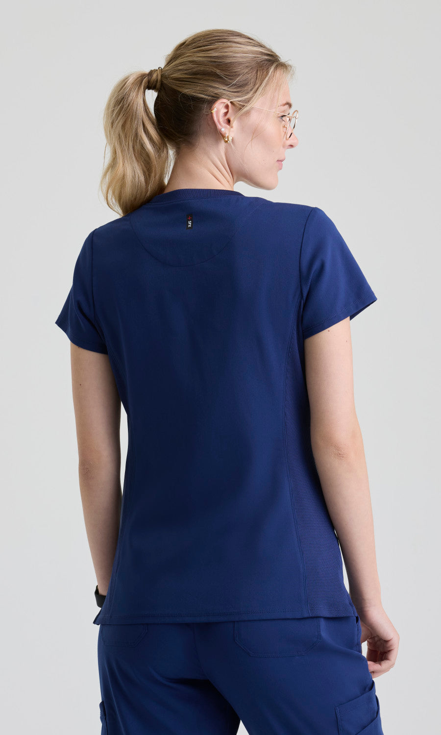 Grey's Anatomy Stretch GRST354 Lisa Top Indigo - back