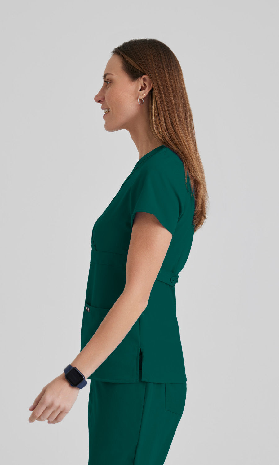 Grey's Anatomy 4153 Riley Scrub Top Hunter Green