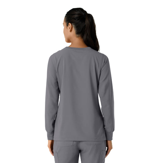 Force Cross-Flex C13610 Women's Crew Neck Long Sleeve Scrub Top Pewter