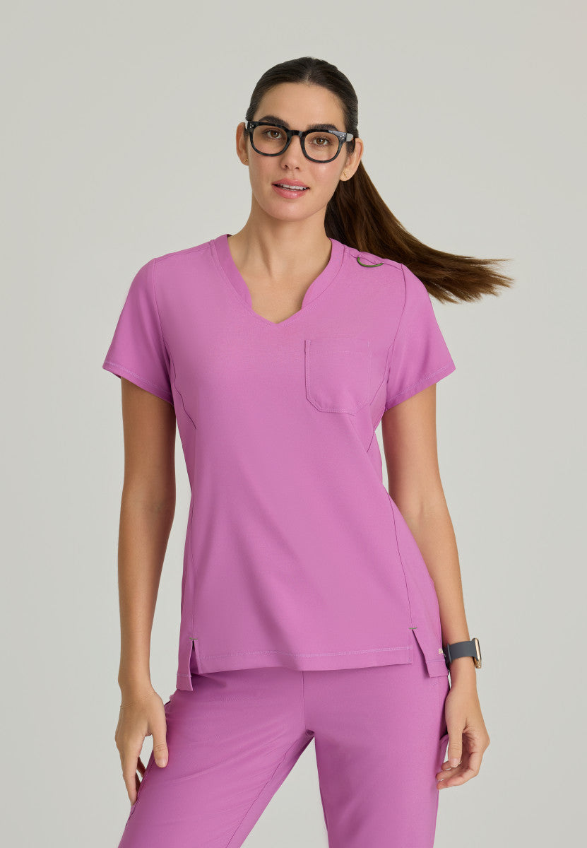 Grey's Anatomy Evolve GSST181 Sway Tuck-In Scrub Top Twilight Mauve