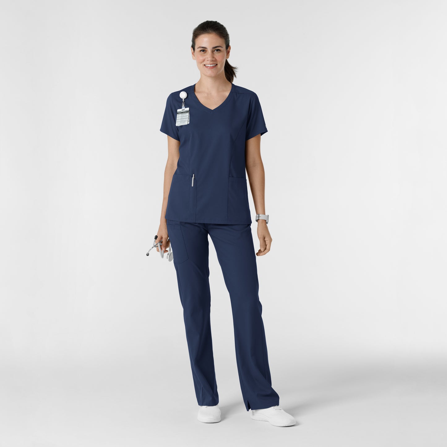 Boundless 5251 Bootcut Scrub Pants Navy Model Image Alternate | Wink