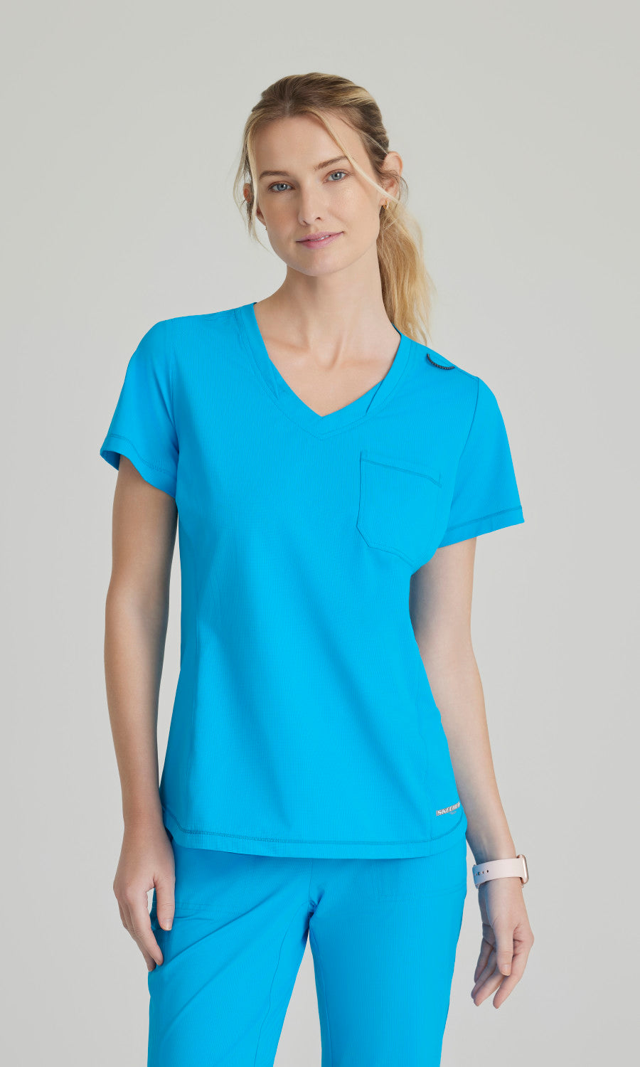 Skechers Women's V-Neck Tuck-In Scrub Top - SKT147, image size:900x1500