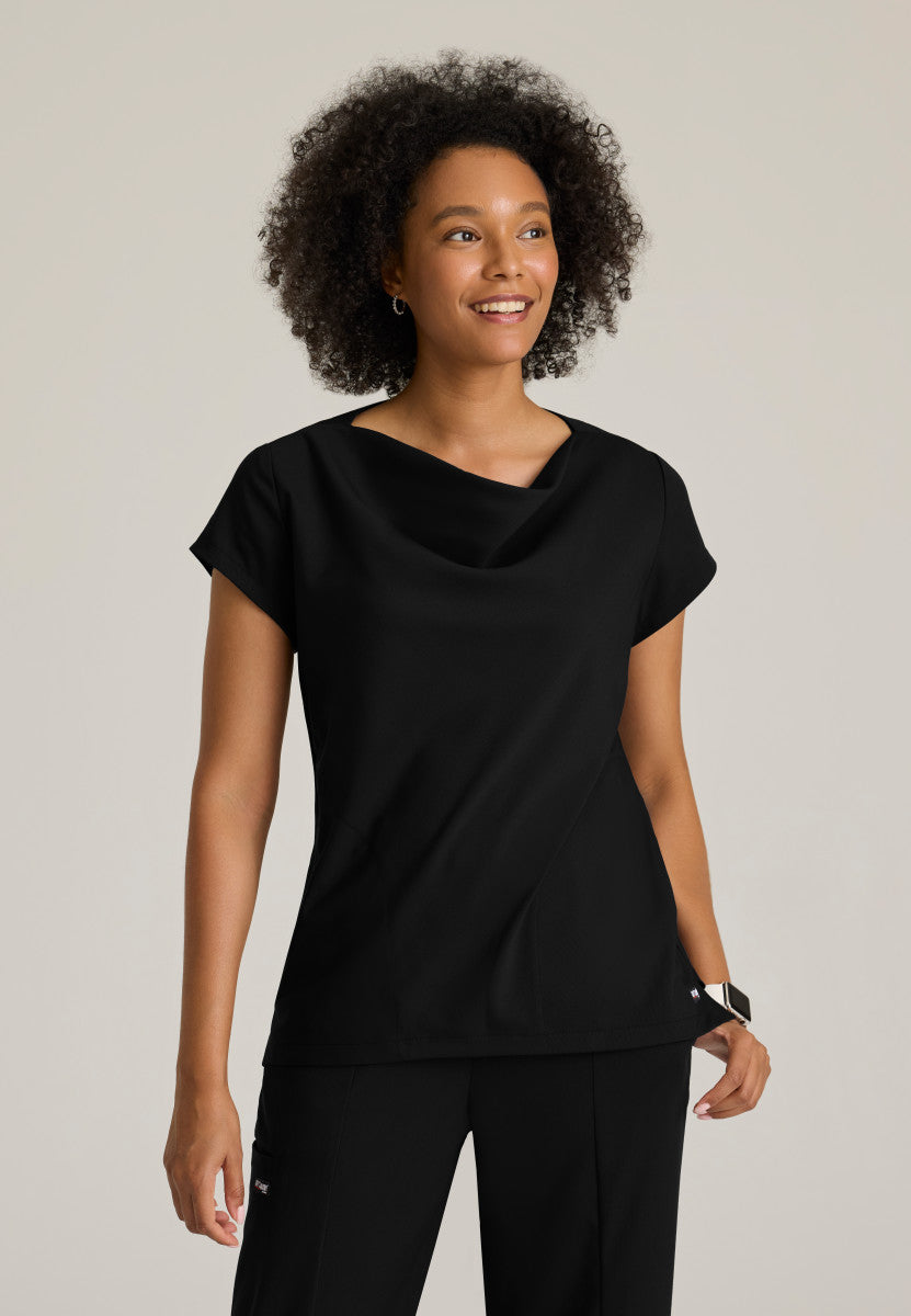 Grey's Anatomy Stretch GRST246 Marisol Scrub Top Black