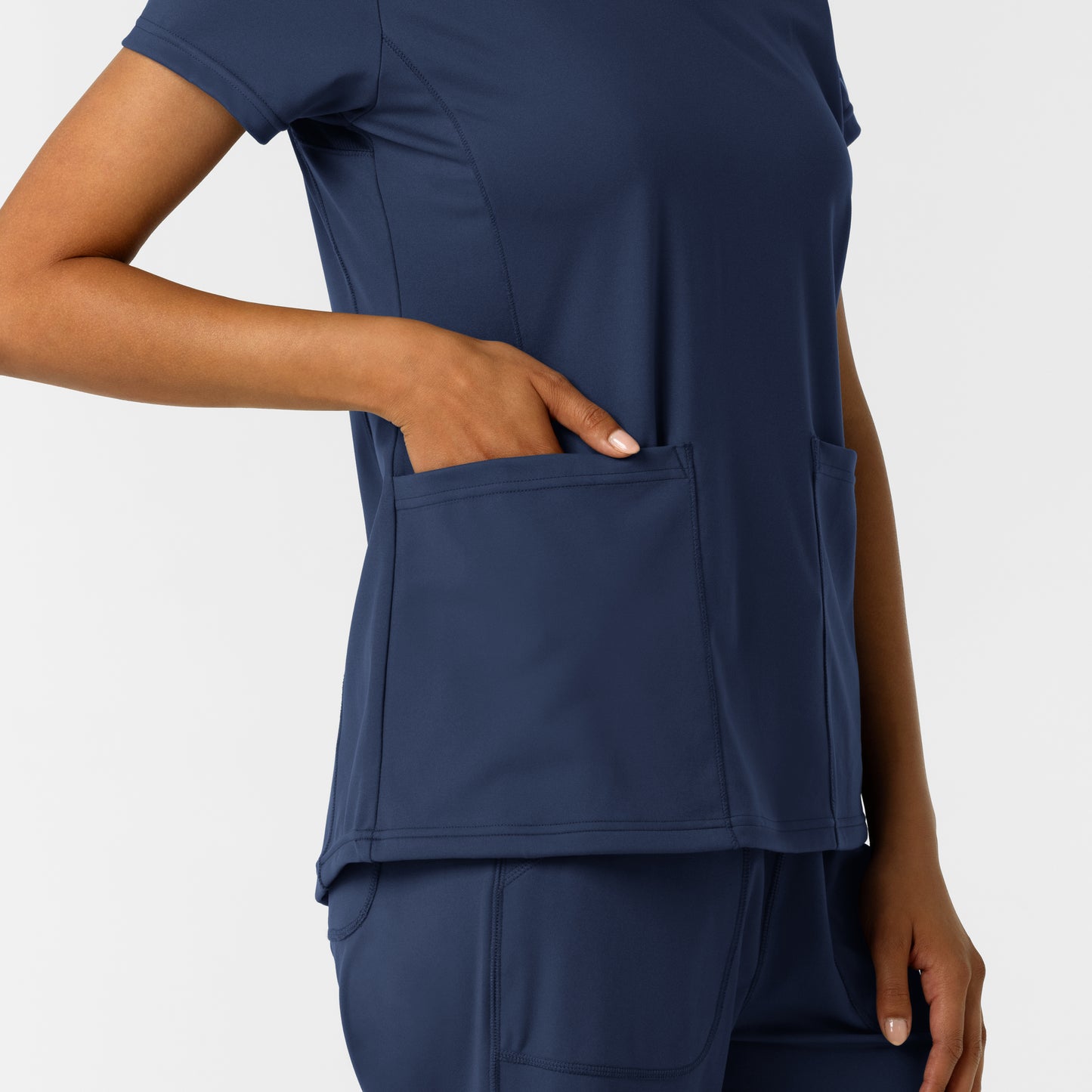 RENEW Knit 6559 Women's 2-Pocket Scrub Top Navy