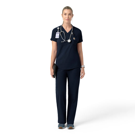 Force Cross-Flex C13190 Knit Women's V-Neck Scrub Top Navy