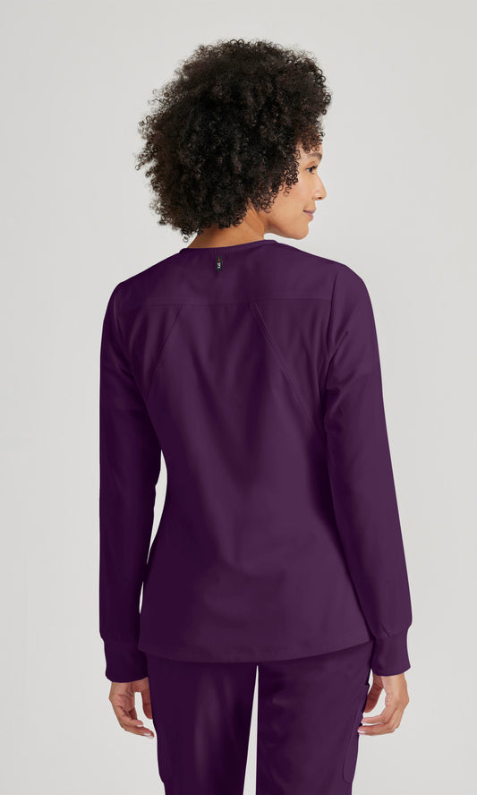 Grey's Anatomy Stretch GRSW873 Gianna Warmup Eggplant