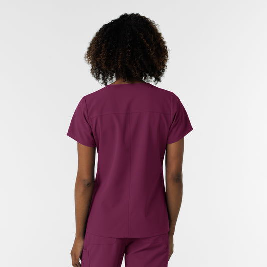 NURTUR 6180 Women's V-Neck Scrub Top Wine