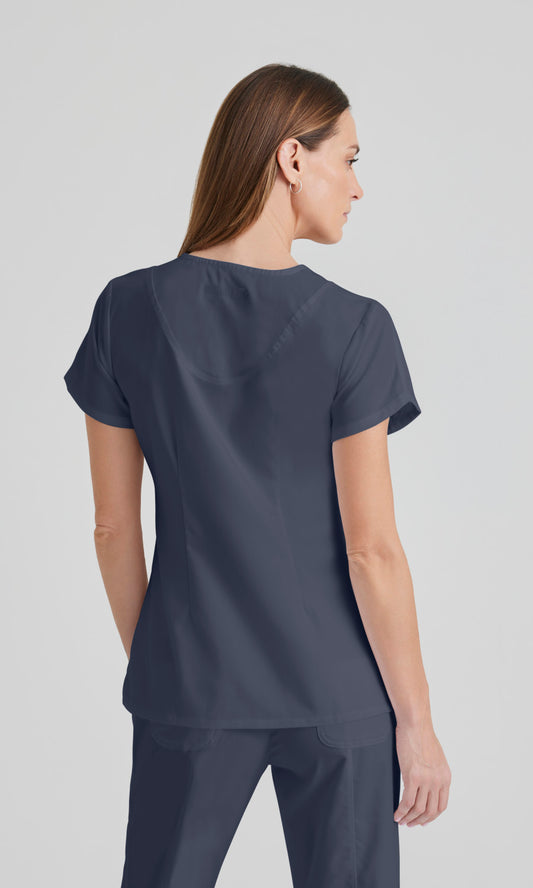 Grey's Anatomy 41423 Cora Scrub Top Steel