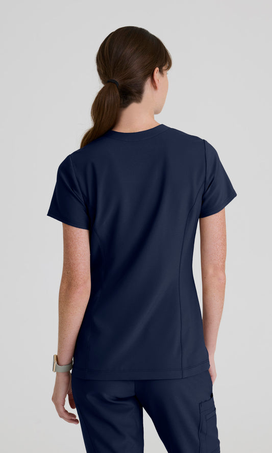 Grey's Anatomy Evolve GSST298 Women's Sky Top in Indigo by Barco Model Image Back