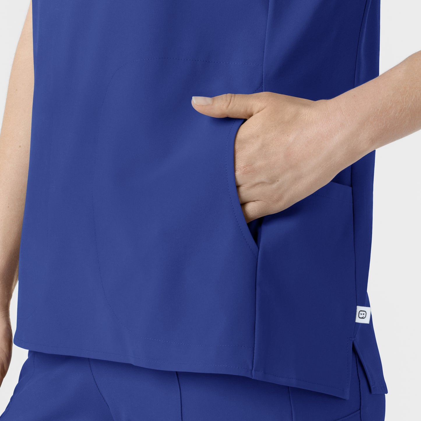 RENEW 6734 Women's Mandarin Collar Scrub Top Galaxy Blue