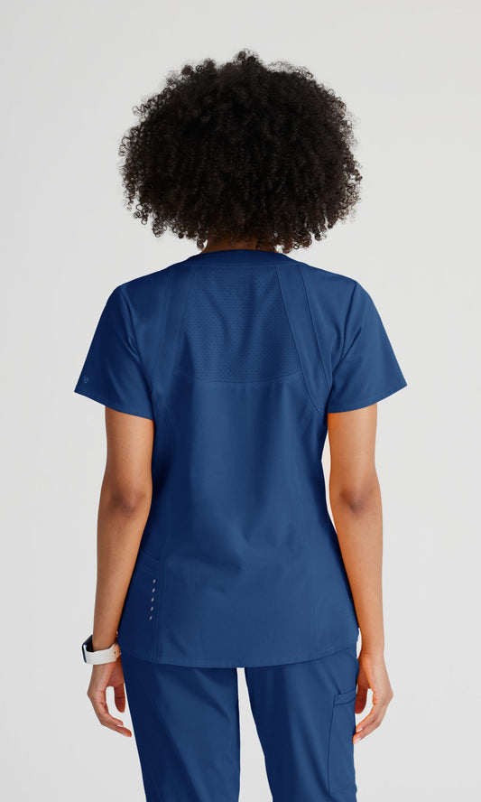 Barco One 5105 Racer Scrub Top Indigo