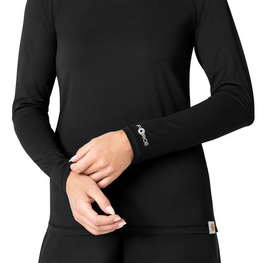 Force Sub-Scrubs C31002 Performance Long Sleeve Tee Black Model Image Left Side | Carhartt