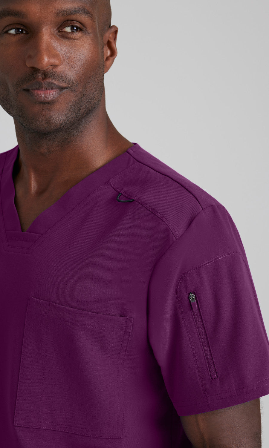 Grey's Anatomy Stretch GRST079 Murphy Scrub Top Wine