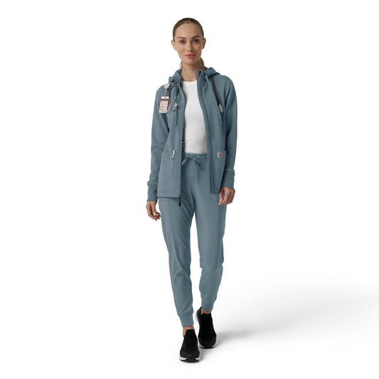 Layers C82008 Women's Full Zip Waffle Hoodie Rolling Thunder