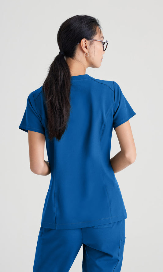 Grey's Anatomy Evolve GSST181 Sway Tuck-In Scrub Top New Royal