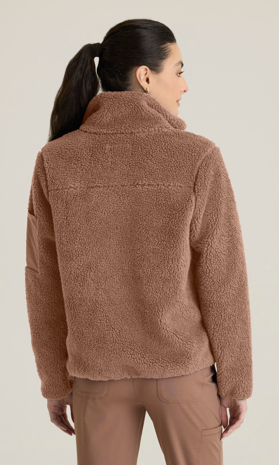 Grey's Anatomy Stretch GRSJ941 Carol Sherpa Jacket Brownstone - back