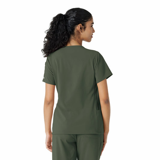 Force Cross-Flex C13310 Women's Knit Panel Scrub Top Olive