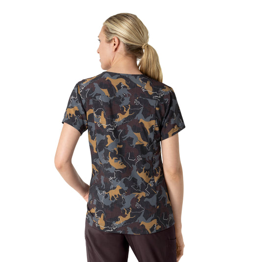 Carhartt Prints C13414 Women's V-Neck Print Scrub Top Furry Fete