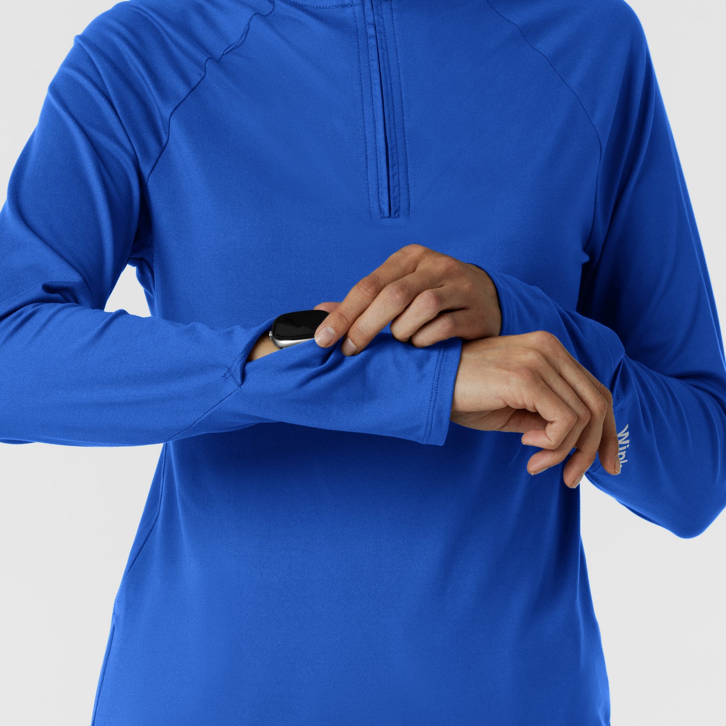 Layers 2239 Women's Watch Window Quarter Zip Scrub Top Royal