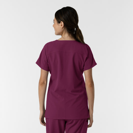 NURTUR 6280 Women's Drop Shoulder Tunic Scrub Top Wine